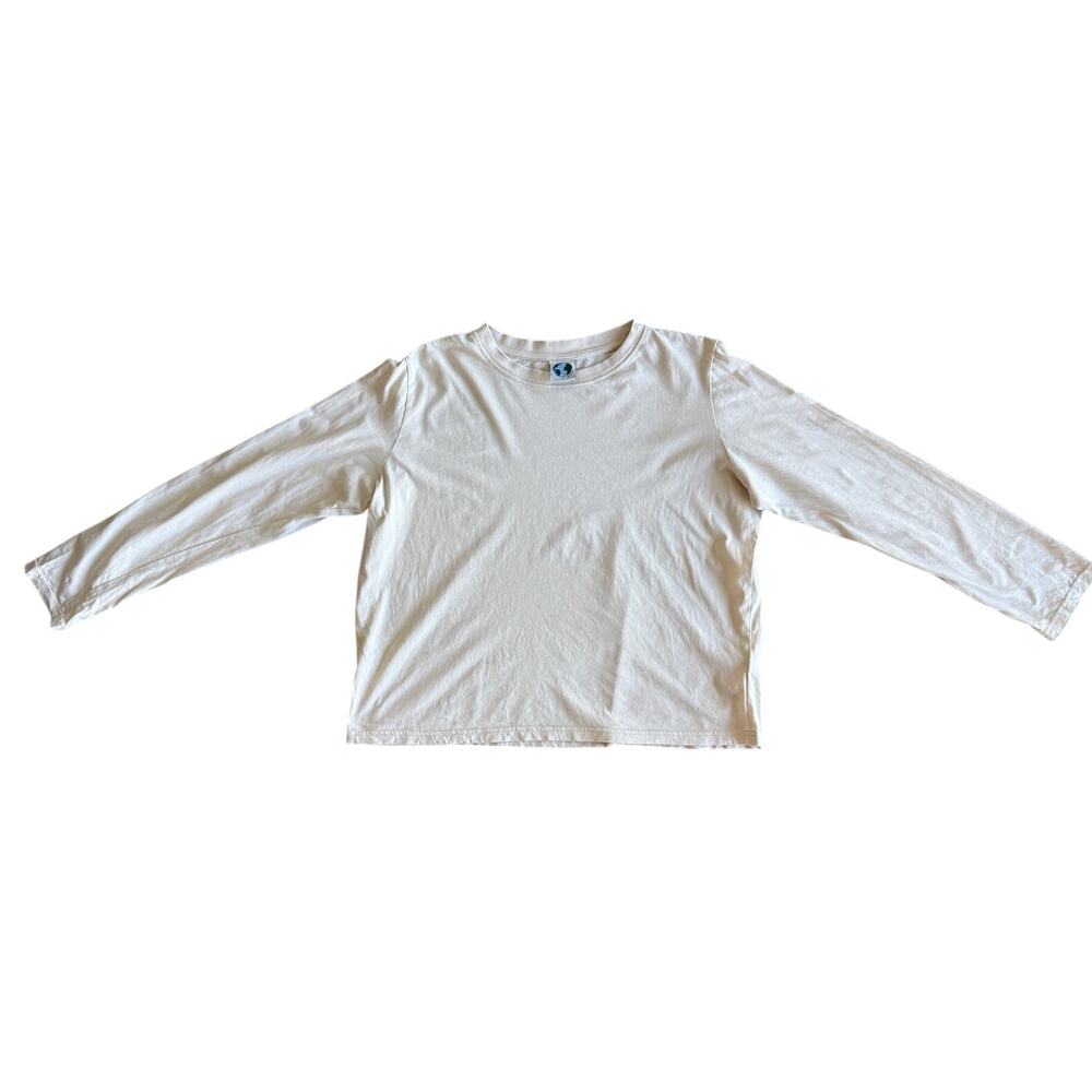 Entireworld Large Cream 100% Organic Cotton Long Sleeve T-Shirt Sustainable L